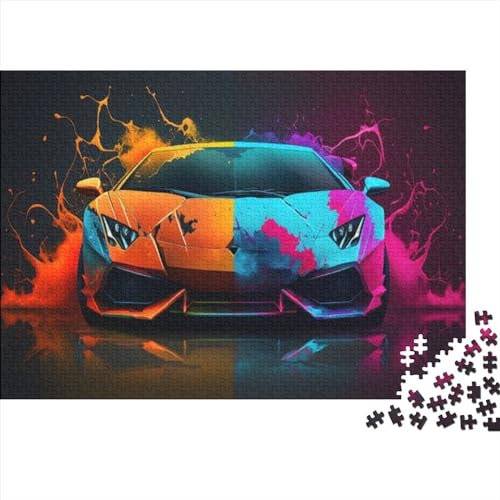 Colorful Sports Car Jigsaw Puzzles 1000 Piece for Adults - Sports Car Jigsaw Puzzle - Large Format Puzzle - Randomly Shaped Pieces 1000pcs (75x50cm)