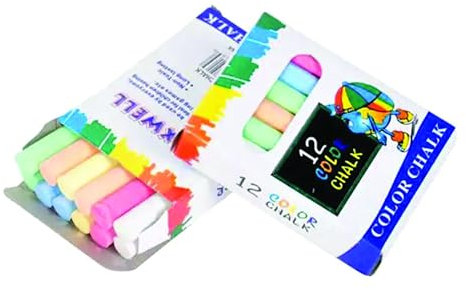 PARENCE.- Lot de 12 Craies de Couleur/Dessin Tableau Noir ou Bîtume/Couleurs blanc