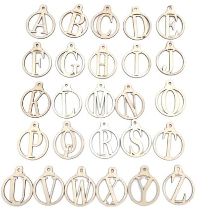 Amosfun 2packungen Buchstaben Anhänger Diy Holzanhänger Buchstaben Hängeanhänger Ausgehölte Ornamente Bastelbedarf Für Dekoration