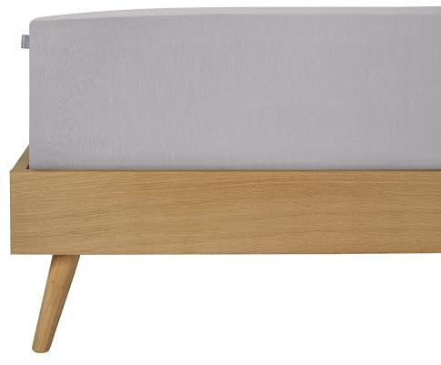 Schiesser Edeljersey Spannbettlaken Jessi | 100% gekämmte Baumwolle aus nachhaltiger Produktion | für Matratzen 180x200cm bis 190x200cm | Matratzenhöhe bis 22cm | Hellgrau