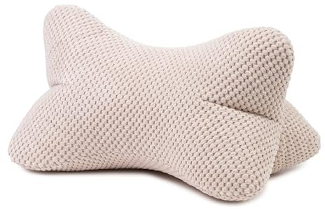 Gözze - Lesekissen Sven, Nackenkissen in genoppter Optik, Lese- und Relaxkissen für Nacken und Rücken, 40 x 25 cm - Creme
