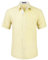 HISDERN Mens Short Sleeve Yellow Shirt Regular Fit Formal Casual Dress Button Down Business Shirt with Chest Pocket,L