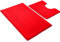 Paradise Products Greek Key Pattern Bath Mats 2 Piece Sets Non Slip Bathroom Mat - Soft Washable Rug Quick Dry Water Absorbent Bathroom Shower Mat & Pedestal Set (Red)