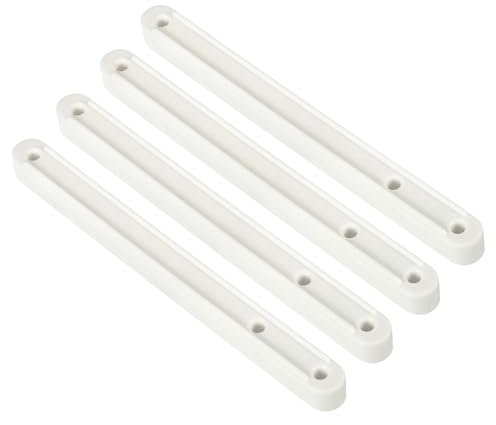 sourcing map Drawer Slides, 4Pcs 180mm - Plastic Drawer Rails, Side Mounted Grooved Guide Rails for Cabinet Drawers Bedside Tables Wardrobe Dressers (White)
