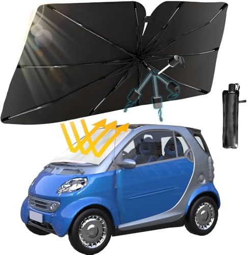 Sonnenschutz Auto Frontscheibe Innen,130X75 cm Sonnenschirm für Auto Windschutzscheibe,360° Rotations Faltbarer Sonnenschirm Für Auto,Auto Windschutzscheibe Sonnenschirm,Auto Sonnenschirm (M)