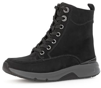 Gabor Damen Schnürstiefeletten, Frauen Stiefeletten,Kurzstiefel,uebergangsschuhe,uebergangsstiefel,schnürboots,schwarz (Micro),37.5 EU / 4.5 UK