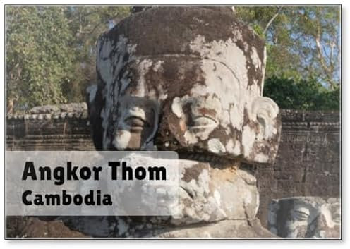 Angkor Thom,the Most Famous Site in Cambodia, Design 3, Fridge Magnet
