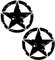 2 Stück Autoaufkleber, 15 cm Aufkleber Sterne Schwarz, 4x4 Off Road Army Stern Militär Zerstört Military Star US Army Aufkleber, für Auto oder Motorrad