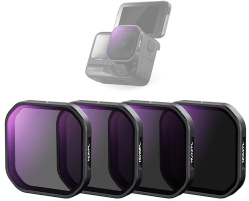 NEEWER Pack de 4 Filtres ND/PL Compatibles avec Insta360 Ace Pro 2,ND8/PL+ND16/PL+ND32/PL+ND64/PL Kit de Filtres Polarisants Polarisants à Densité Neutre à Clipser Accessoire pour Caméra d'Action,FL91