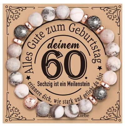 CoCoCherry 60 Geburtstag Frauen - Geburtstagsgeschenk für Frauen Armband Damen, Geschenk 60 Geburtstagsgeschenk Frau, Geschenke zum 60 Geburtstag Frau, Geburtstagsgeschenk für Mama Ehefrau Oma