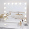 Moziel 50x42cm Specchio da Trucco con Luci, Specchio Hollywood da Tavolo o da Parete con Lampadine a 14 Led Tre Colori di Luce e Funzione di Luminosità Regolabile