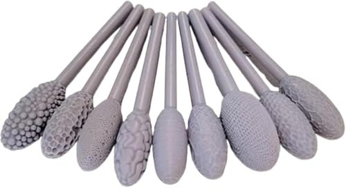 Hikaka 9-teiliges Textur-Werkzeug-Set für Tonkunst, EIN Set, Ton-Modelliermuster-Rollen-Set, Ton-Textur-Roller, Prägung, Plaid-Handroller für Handarbeit
