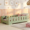 smartwood Bodenbett 120x200 Grün - Montessori Kinderbett aus Holz mit FSC-Zertifikat TILA 2B mit Rausfallschutz & Lattenrost bis 300kg belastbar - Einfache Montage