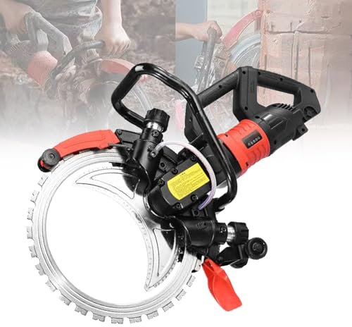 VNATWGOO Sega Circolare per Calcestruzzo con Pompa dell'Acqua Automatica, Motore Brushless da 8980 W/9500 W, Taglio Ad Angolo Completo A 90°, Taglierina per Demolizione Portatile,8980W-220V