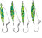 Wels-Schwimmer-Rigging-System, 4 Stück, Rasselbobber mit hochfesten Haken (grün)