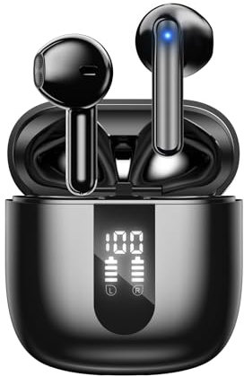 Cuffie Bluetooth, Auricolari Bluetooth 5.4 In Ear Stereo con 4 Microfono ENC, 60 Ore Cuffiette Wireless Cancellazione Rumore, IP5 Auricolare per iPhone e Androide, Earbuds Usb C Sportive per PC TV