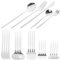 FUNOMOCYA Set Di Utensili 30 Pezzi Posate in Acciaio Inossidabile Cucchiaio Forchetta Kit Da Tavola Per Cena