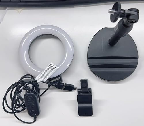 InnoGear Desk Ring Light with Stand, 60 LED 10W Overhead Portable Selfie Light Video Conference Lighting with Clip Camera Light for Monitor Laptop Computer Zoom Call Live Streaming Video Recording