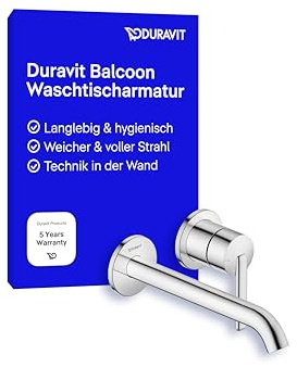 Duravit Balcoon Waschtischarmatur, Unterputz, Wasserhahn Bad, Armatur Waschbecken, Chrom