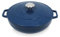 QDESIGN Sauteuse ronde en Fonte sans PFOA - tous feux dont induction - Compatible four, lave-vaiselle et frigo - Bleu, Ø 25cm (2,7L)