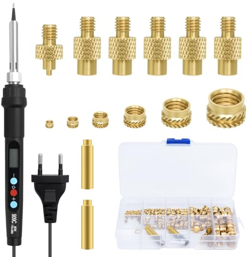 Soldador de estaño 80W 139 Insertos Roscados Kits, Soldador Profesional con Temperatura Ajustable 180℃-520℃, M2/M3/M4/M5/M6/M8 para 3D Printing