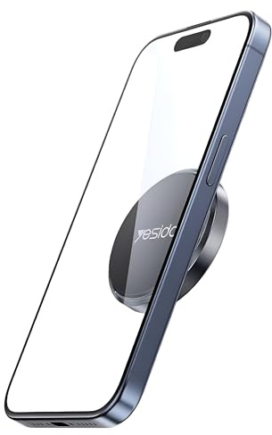 YESIDO C211 Magnetic Car Phone Holder, Round Dashboard Mount with 4 Strong Magnets, Zinc Alloy Adhesive Base, Universal Magnetic Phone Stand for iPhone & Android Smartphones