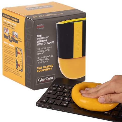 Cyber Clean Gaming Reinigungsmasse 160g - Tastaturreiniger, Staubentferner, Reinigungsknete für Gaming Gear, Keyboards, Controller, Lenkräder und Konsolen