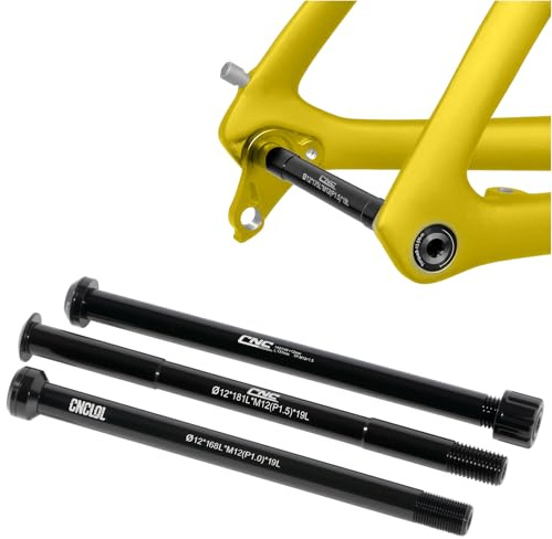 CNCLOL 12mm Steckachse für Gabel Hinterradrahmen, passend für MTB/Mountainbike/BMX/Rennrad, Hinterrad Steckachse Längen 123-142-162-168-171-175-177-181 mm, Gewindesteigung 1,5 mm