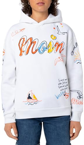 Eight 2 Nine Damen Hoodie Kapuzenpullover Allover Küstenprint