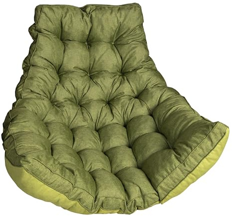 sunnypillow Hängesessel Kissen - Auflage für Rattan & Polyrattan Hängeschaukel - Polster, Sitzauflage für Hängekorb - Dicke 13cm, UV - beständig, wasserdicht, Outdoor/Indoor - Grün
