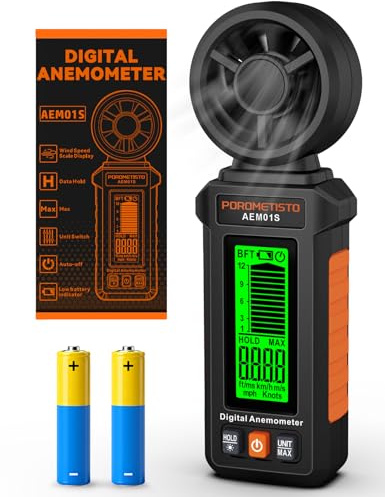Portatile Anemometro Digitale per Tende da Sole, Campeggio e HVAC