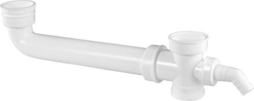 Cornat Ablaufverbindung für Doppelspülen - 1 1/2 Zoll - Exzentrischer Abgang - Mit Geräteanschluss - Hergestellt aus robustem Kunststoff - Made in Germany Qualität / T353904