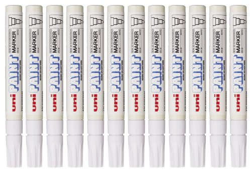 Uni-Ball uni Paint Marker Bullet Tip Medium Point Px20 Line Width 2.2-2.8mm White Ref 9001927 [Pack 12]