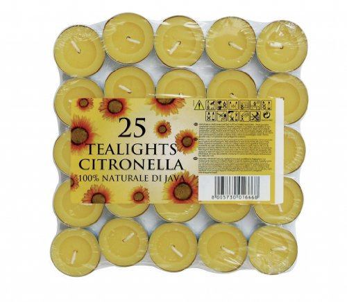 Lot de 25 bougies chauffe-plat Price's Candles à la citronnelle, pour repousser mouches et moustiques