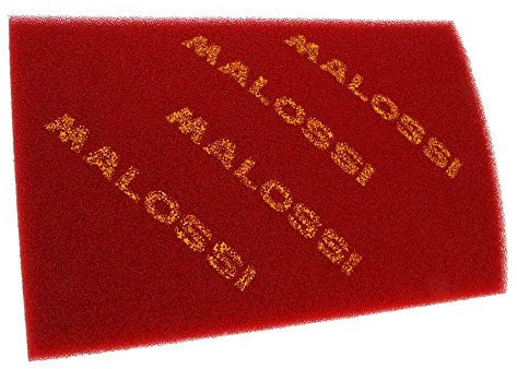 Malossi - Filtro dell'aria universale, in gommapiuma, doppio, misura: 200 x 300 mm, colore rosso