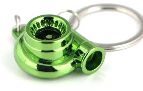 maycom® Drehender Turbo-Schlüsselanhänger Turbolader Turbine Schlüsselanhänger Ring Schlüsselanhänger (Metallic-Grün)