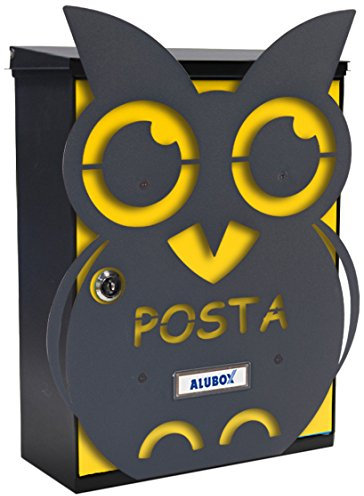 Alubox Gufo Cassetta Postale Mia con Sportello, Multicolore