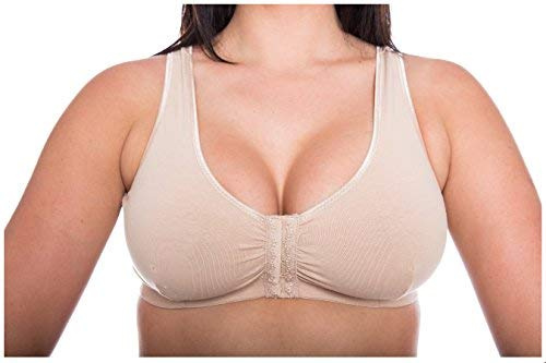 GEMM Cotton Lycra Non Wired Front Fastening Bra in Black-White-Nude-Floral Sizes 34B to 48DD