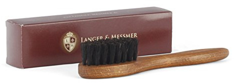 Langer & Messmer Premium Auftragsbürste aus feinem Rosshaar zum Auftragen von Schuhcreme und Schuhwachs - noch dichter besteckt - Cremebürste in Schuhmacherqualität
