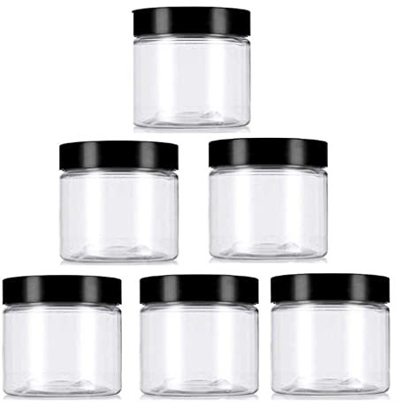 6 PCS 250g en plastique vide Cosmétique Cases avec couvercle Black Cream Lotion Box onguents Bouteille Bouteille Bouteille Maquillage Pot de fleurs en pot