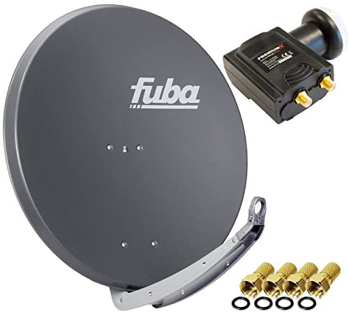 Fuba DAA 850 A Satellitenantenne Aluminium Anthrazit Premium X Deluxe Twin LNB Sat