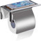 Porte Papier Toilette,Branger Porte rouleau Papier Toilette Acier Inoxydable avec Support de Téléphone Support Mural Pas de Forage Adhésif (Avec couverture)