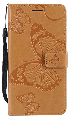 DENDICO Cover per Galaxy J5 2016, Pelle Portafoglio Custodia per Samsung Galaxy J5 2016 Custodia a Libro con Funzione di appoggio e Porta Carte di Credito - Giallo