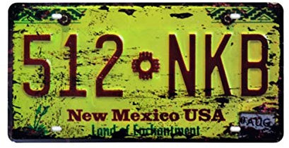 eureya Metall blechschild Schild für Home Cafe Bar Wand Decor Auto Vehicle License Plate Tag 30 x 15 cm – Perfekte Souvenir, 512 Nkb New Mexico Usa, 30X15cm