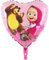 Ballonim® Masha y el oso Globos de 90 cm y 45 cm (Masha sobre rueda de corazón)