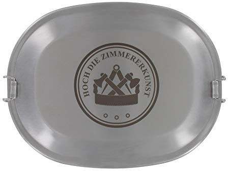 LASERHELD Vesperdose Brotzeitdose Jausendose aus Edelstahl mit Gravur Hoch die Zimmererkunst - Geschenkidee für Zimmerer Zimmermann Handwerker