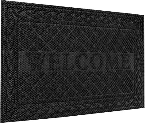 Mibao Fußmatte Außen,Robuster Fußabtreter,60x90cm,Schwarz,Schmutzfangmatte Fußabstreifer,Rutschhemmend Fußmatte,Sauberlauf-Matte,Türvorleger für Innen & Außen
