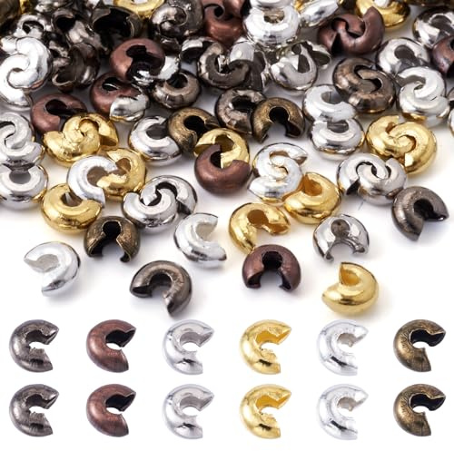 Pandahall Lot de 500 embouts de perles à sertir en fer pour la fabrication de bijoux 5 mm