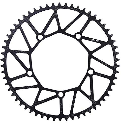 VGEBY Fahrradkettenblatt, Outdoor Positive und Negative Zähne im Freien 130BCD Kurbel Single Disc Bike Single Speed Kettenblatt 50 52 54 56 58T(58T)
