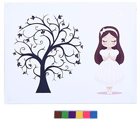 Zouminyy Leinwand 11,8 x 15,8 Zoll Fingerabdruck Dekoration Anmeldemalerei Kratzfeste Fingerabdruckzeichnung, pannensichere Teile für Hochzeiten